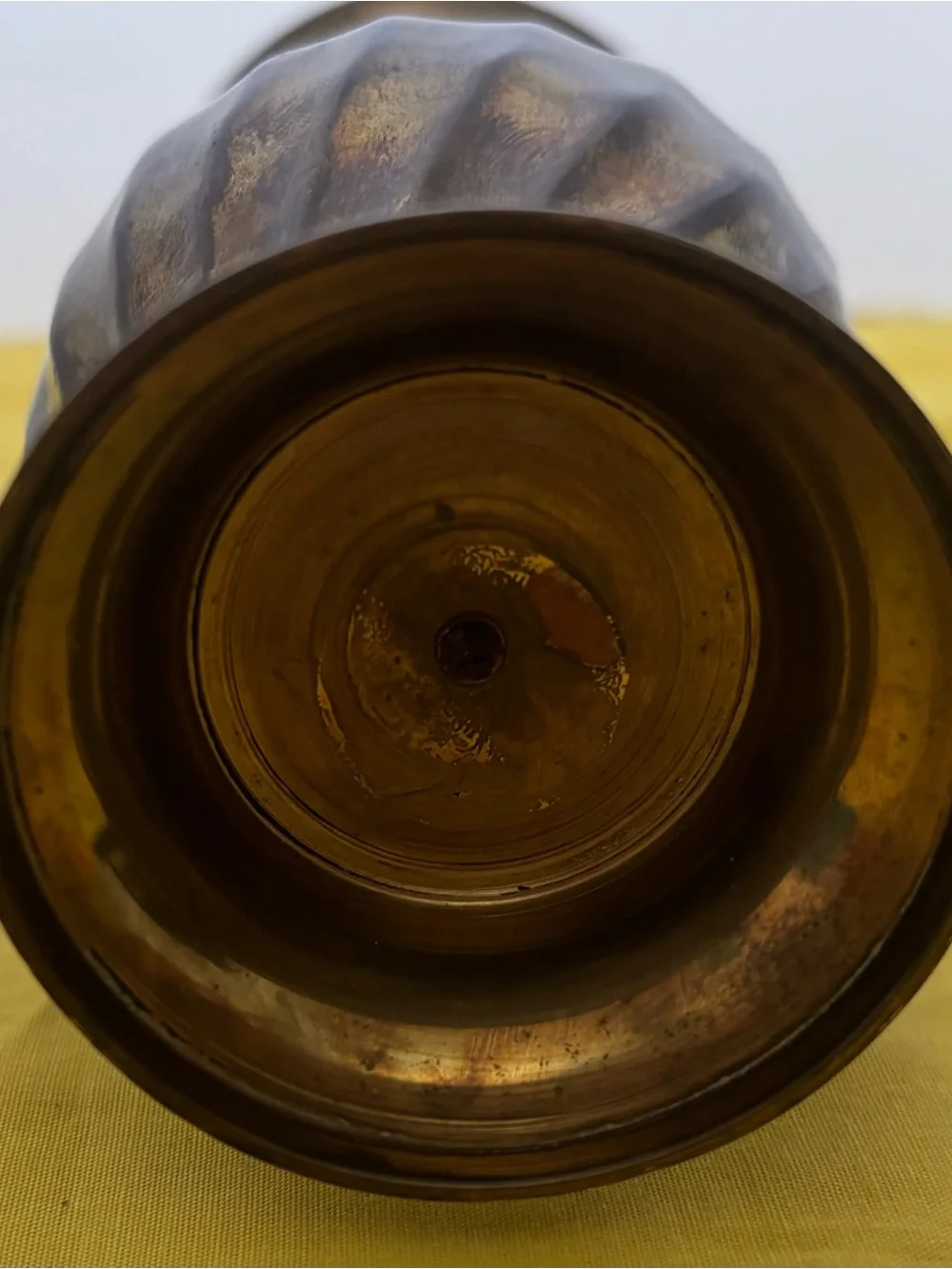 Antique-Style Brass Finish Decorative Vase - Bronze Color